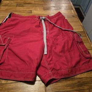 Op Mens XL Swim Trunks Lined Pockets Swim Ski Beach Summer Ready EUC Cargo #3